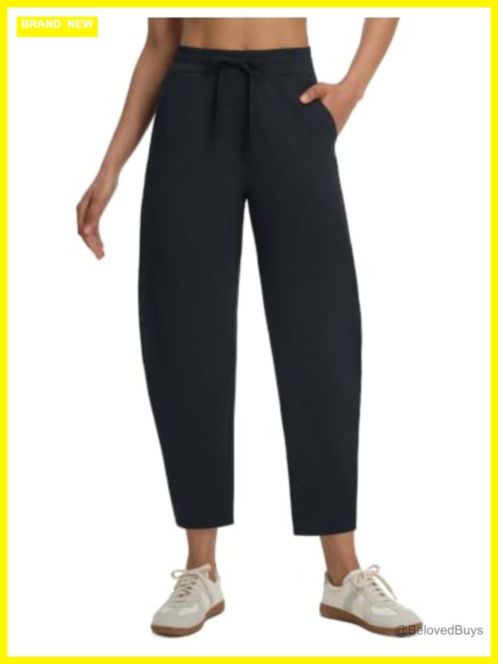Baleaf Women's Barrel Pants with 3 Pockets High Waisted Sweatpants for Yoga